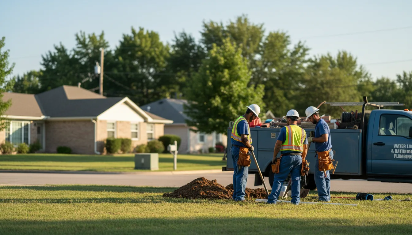 Residential water line and bathroom plumbing service in Leander, TX